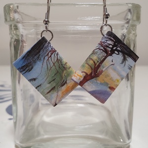 Könyv fülbevaló (cédrus) - ékszer - fülbevaló - lógó fülbevaló - Meska.hu