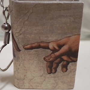 Könyv fülbevaló (Michelangelo), Ékszer, Fülbevaló, Lógó fülbevaló, Könyvkötés, MESKA
