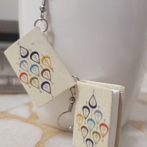 Könyv fülbevaló  - ékszer - fülbevaló - lógó fülbevaló - Meska.hu