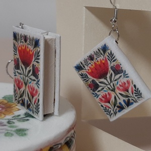 Könyv fülbevaló  - ékszer - fülbevaló - lógó fülbevaló - Meska.hu