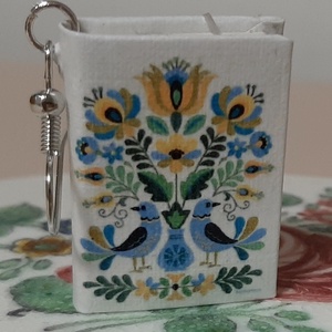 Könyv fülbevaló , Ékszer, Fülbevaló, Lógó fülbevaló, Könyvkötés, MESKA