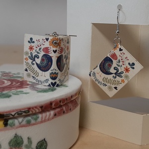 Könyv fülbevaló (madaras) - ékszer - fülbevaló - lógó fülbevaló - Meska.hu