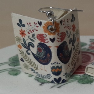 Könyv fülbevaló (madaras), Ékszer, Fülbevaló, Lógó fülbevaló, Könyvkötés, MESKA