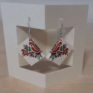 Könyv fülbevaló (tulipános) - ékszer - fülbevaló - lógó fülbevaló - Meska.hu