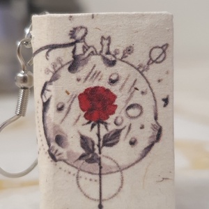 Kis herceg könyv fülbevaló, Ékszer, Fülbevaló, Lógó fülbevaló, Könyvkötés, MESKA