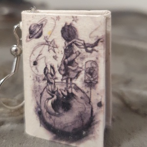 Kis herceg könyv fülbevaló, Ékszer, Fülbevaló, Lógó fülbevaló, Könyvkötés, MESKA