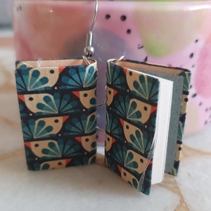 Könyv fülbevaló (madras), Ékszer, Fülbevaló, Lógó fülbevaló, Könyvkötés, MESKA