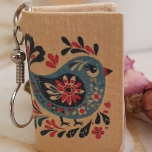 Könyv fülbevaló (népi madaras), Ékszer, Fülbevaló, Lógó fülbevaló, Könyvkötés, MESKA