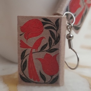 Könyv fülbevaló , Ékszer, Fülbevaló, Lógó fülbevaló, Könyvkötés, MESKA