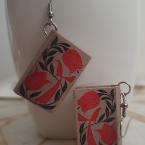 Könyv fülbevaló  - ékszer - fülbevaló - lógó fülbevaló - Meska.hu