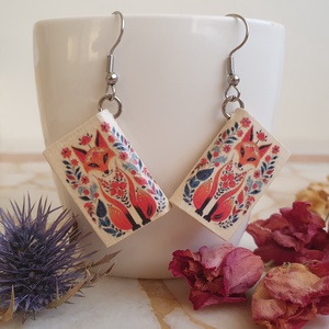 Könyv fülbevaló (róka) - Meska.hu