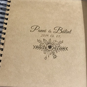Polaroid vendégkönyv/fényképalbum, Újrahasznosított borítókkal, lapokkal, Egyedi esküvői logóval - esküvő - emlék & ajándék - vendégkönyv - Meska.hu