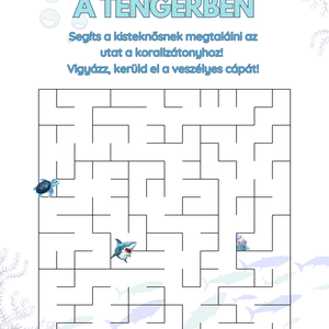 Tengeri Felfedezők Foglalkoztató Füzet Gyerekeknek - Nyomtatható Kreatív Játékok és Színezők, Azonnal letölthető PDF - művészet - grafika & illusztráció - digitális - Meska.hu