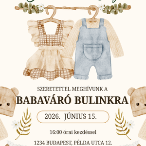 Cuki ruhás macis Babaváró meghívó - Személyre szabott Gender Reveal meghívó borítékkal (Digitális vagy Nyomtatott) - baba - mama - babaemlékek - babaváró meghívó - Meska.hu