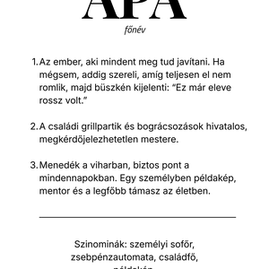Nyomtatható APA szótár poszter, egyedi falikép digitális sablon � Apák napi ajándék, születésnapra - otthon & életmód - dekoráció - kép & falikép - poszter - Meska.hu