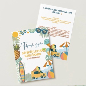 Nyári Medencés Gyerek Szülinapi Buli Megapack � Fagyis Meghívó, Zászlófüzér, Süti beszúró és Játékötlettár - otthon & életmód - papír, írószer - meghívó - születésnapi meghívó - Meska.hu