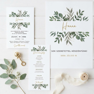 Elegáns Keresztelő Meghívó � Szerkeszthető Kislányos Vadvirágos Greenery Meghívó Kártya - baba - mama - keresztelő kellékek - keresztelő meghívó - Meska.hu