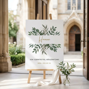 Keresztelő Üdvözlő Tábla 50x70 � Szerkeszthető Kislányos Vadvirágos Greenery Fogadó Poszter Kapu Dekoráció - Meska.hu