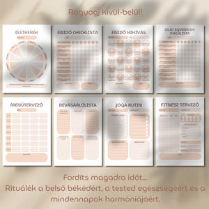 Ragyogj kívül-belül! - Énidő, Fitness és Önismereti Csomag, nyomtatható tervező - otthon & életmód - papír, írószer - naptár & tervező - Meska.hu