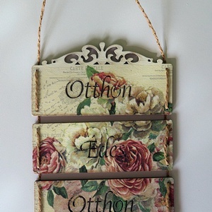Falikép - Otthon Édes Otthon, Otthon & Életmód, Dekoráció, Kép & Falikép, Táblakép, Decoupage, transzfer és szalvétatechnika, MESKA