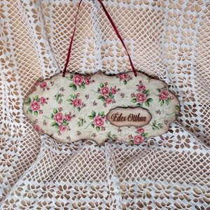 Rózsaálom tábla, Otthon & Lakás, Dekoráció, Táblakép, Kép & Falikép, Decoupage, transzfer és szalvétatechnika, Meska