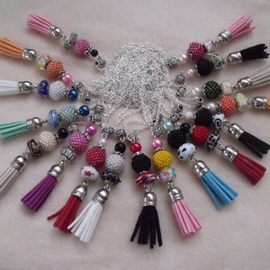 Piros fekete bojtos nyaklánc pandora gyönggyel -  - Meska.hu