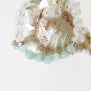 Matt hegyikristály - fazettált amazonit ásvány karkötő  -  - Meska.hu