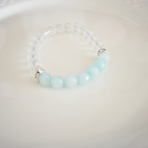 Matt hegyikristály - fazettált amazonit ásvány karkötő  -  - Meska.hu