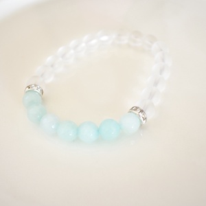 Matt hegyikristály - fazettált amazonit ásvány karkötő  -  - Meska.hu