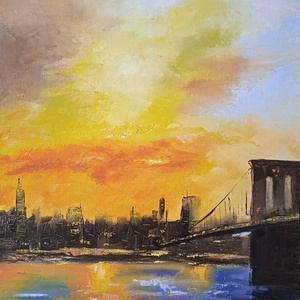 Brooklyn híd akril festmény, Művészet, Festmény, Akril, Festészet, MESKA