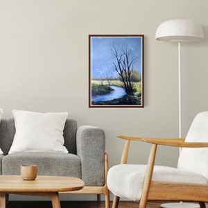 Csupasz ágak fénylő vizek felett című festmény - művészet - festmény - akril - Meska.hu