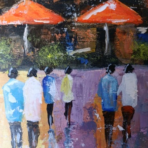 Városi forgatag című festmény - művészet - festmény - akril - Meska.hu