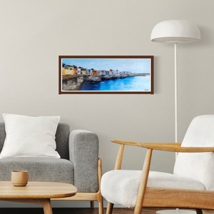 Sziklaparti kisváros című festmény - művészet - festmény - akril - Meska.hu