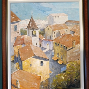 Kisvárosi hangulat - művészet - festmény - akril - Meska.hu