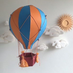 Hőlégballon, papírkivágos gyerekszoba dekoráció, otthon nyomtatható sablon, PDF fájlok - Meska.hu