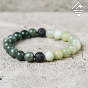 - Jade - nyugalom ásvány karkötő / jáde ásványkarkötő, zöld, gumis, lávakő, női, férfi, unisex - Meska.hu