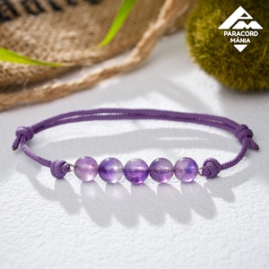 - Minerva Maxi - ametiszt ásvány karkötő, állítható méretű és választható paracord színnel / unisex lila ásványkarkötő, Ékszer, Karkötő, Gyöngyös karkötő, Ékszerkészítés, Gyöngyfűzés, gyöngyhímzés, MESKA