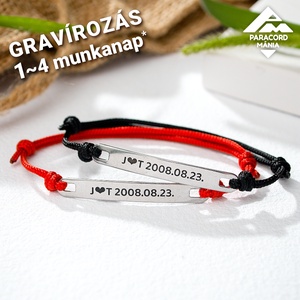 Gravírozható acéllapos páros karkötő, egyedi szöveggel, Expressz határidővel, választható színekben (2 db) gravírozott - Meska.hu
