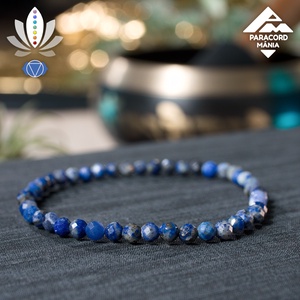 Homlokcsakra karkötő - lapis lazulival / 4 mm-es fazettált ásványkarkötő - Meska.hu