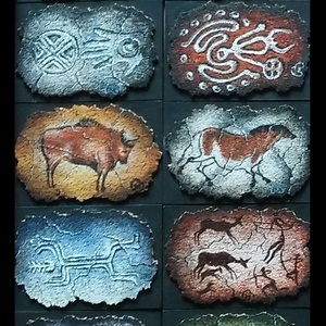 MENHIR kollekcióból - Mágneses miniatűr festmény, Művészet, Festmény, Akril, Festészet, Festett tárgyak, MESKA