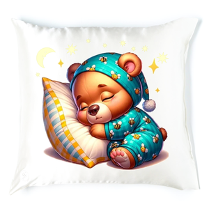 Macis alvós párna, szundipárna 3, Baba - mama, Babaszoba dekoráció, Gyerek díszpárna, Festett tárgyak, MESKA