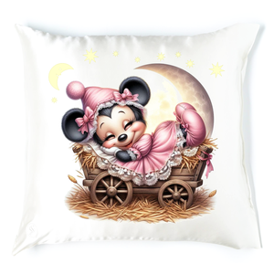 Egérke alvós párna 1, Baba - mama, Babaszoba dekoráció, Gyerek díszpárna, Festett tárgyak, MESKA