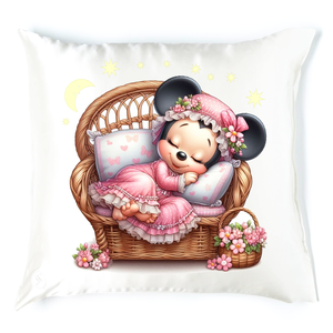 Egérke alvós párna 3, Baba - mama, Babaszoba dekoráció, Gyerek díszpárna, Festett tárgyak, MESKA
