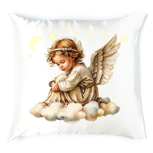 Angyalkás alvós párna 1, Baba - mama, Babaszoba dekoráció, Gyerek díszpárna, Festett tárgyak, MESKA