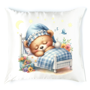 Macis alvós párna 7, Baba - mama, Babaszoba dekoráció, Gyerek díszpárna, Festett tárgyak, MESKA