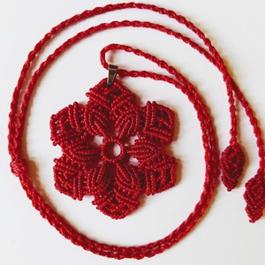 Bordó mandala nyaklánc - ékszer - nyaklánc - medálos nyaklánc - Meska.hu