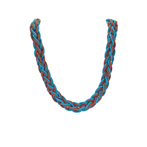 Aranybarnakék fonott paracord nyaklánc, Ékszer, Nyaklánc, Hosszú nyaklánc, Csomózás, Ékszerkészítés, MESKA