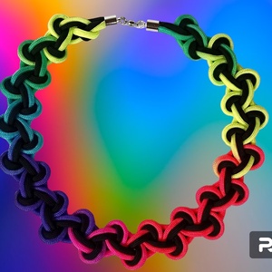 Szivárvány cikcakk paracord nyaklánc - ékszer - nyaklánc - medál nélküli nyaklánc - Meska.hu