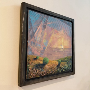 Időtlenség - Absztrakt tájkép, olajfestmény keretezve, akasztóval - azonnal falra akasztható. - művészet - festmény - olajfestmény - Meska.hu