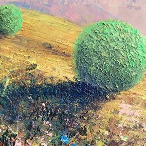 Időtlenség - Absztrakt tájkép, olajfestmény keretezve, akasztóval - azonnal falra akasztható. - művészet - festmény - olajfestmény - Meska.hu